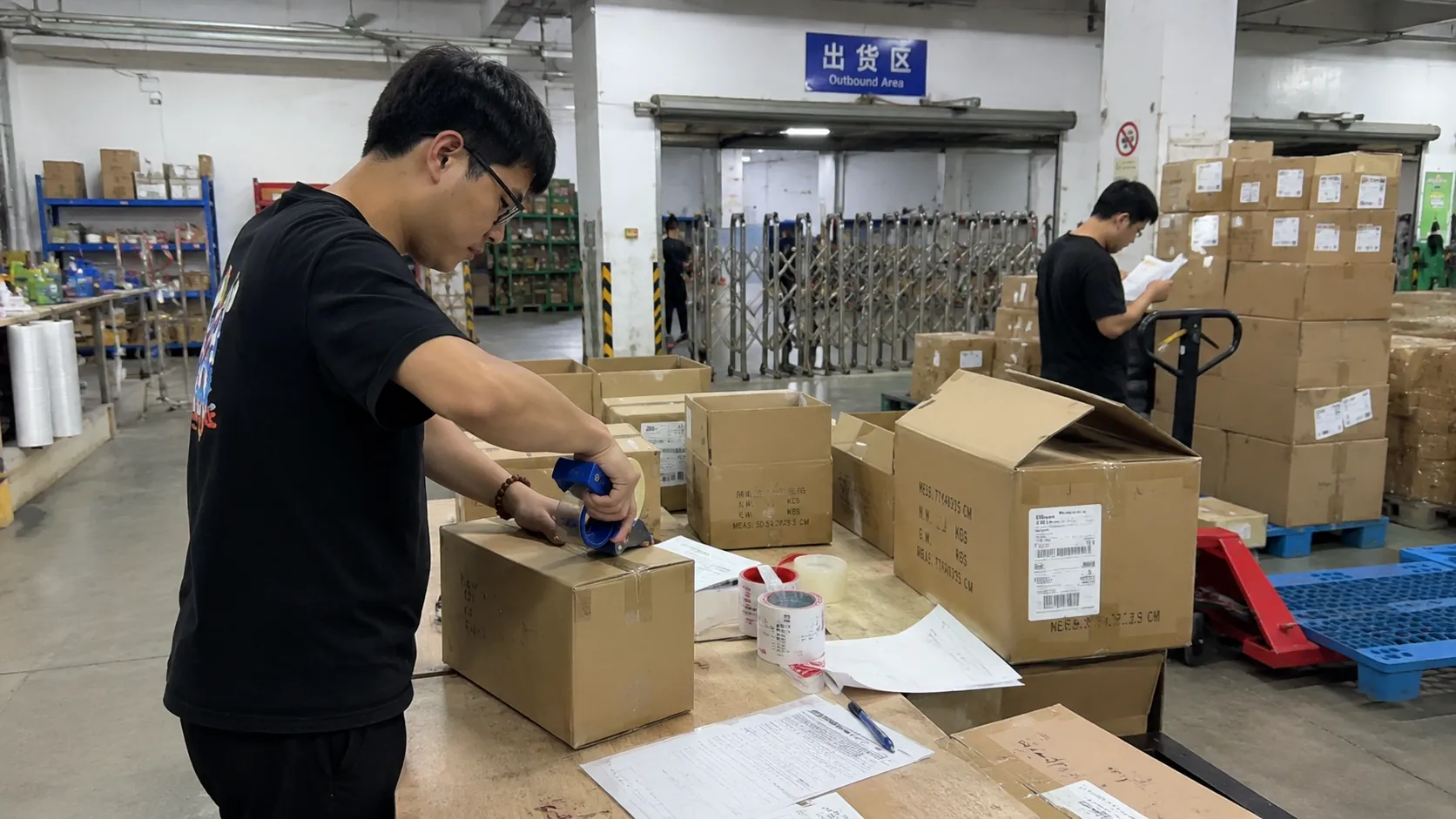 Sourcing consultant reviewing export shipping documents